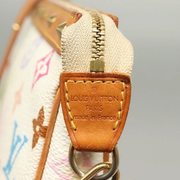 LOUIS VUITTON Multicolor Pochette Accessoires Pouch White M92649 LV Auth 127669V - Picture 12 of 16